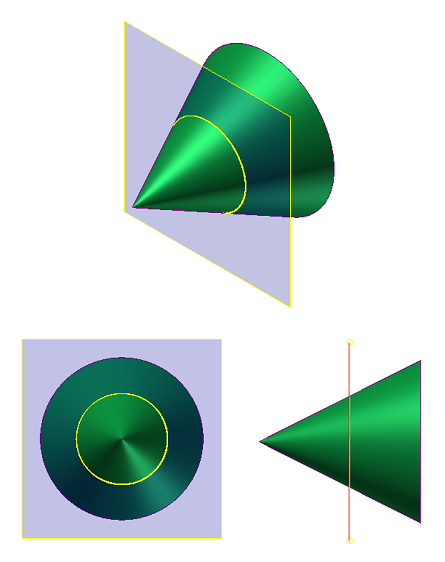 Representación de planos cortantes (PC) perpendiculares al eje