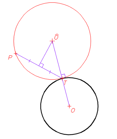 Circunferencia tangente a circunferencia por punto