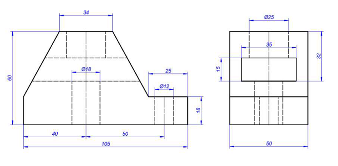 Ejercicio de dibujo isométrico